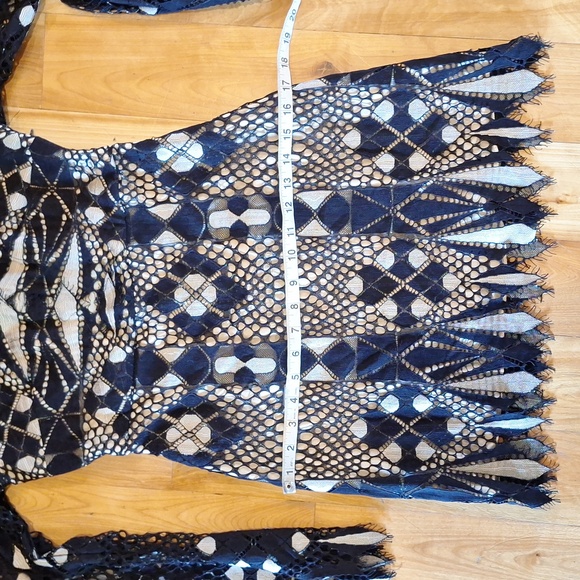 Free People Deco Lace Mini Long Sleeve Dress Fairy Whimsigoth Size 4 - Picture 12 of 13